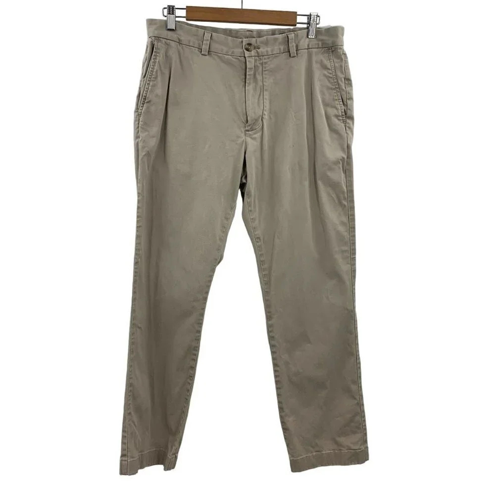 Vineyard Vines Men's Classic Cotton Tapered Tan Khakis Size 33x32